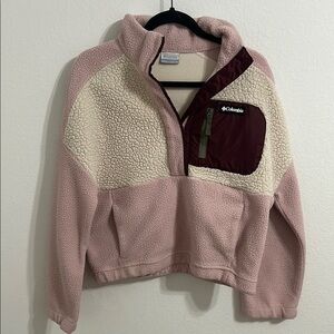Columbia Pink and Cream Sherpa Pullover
